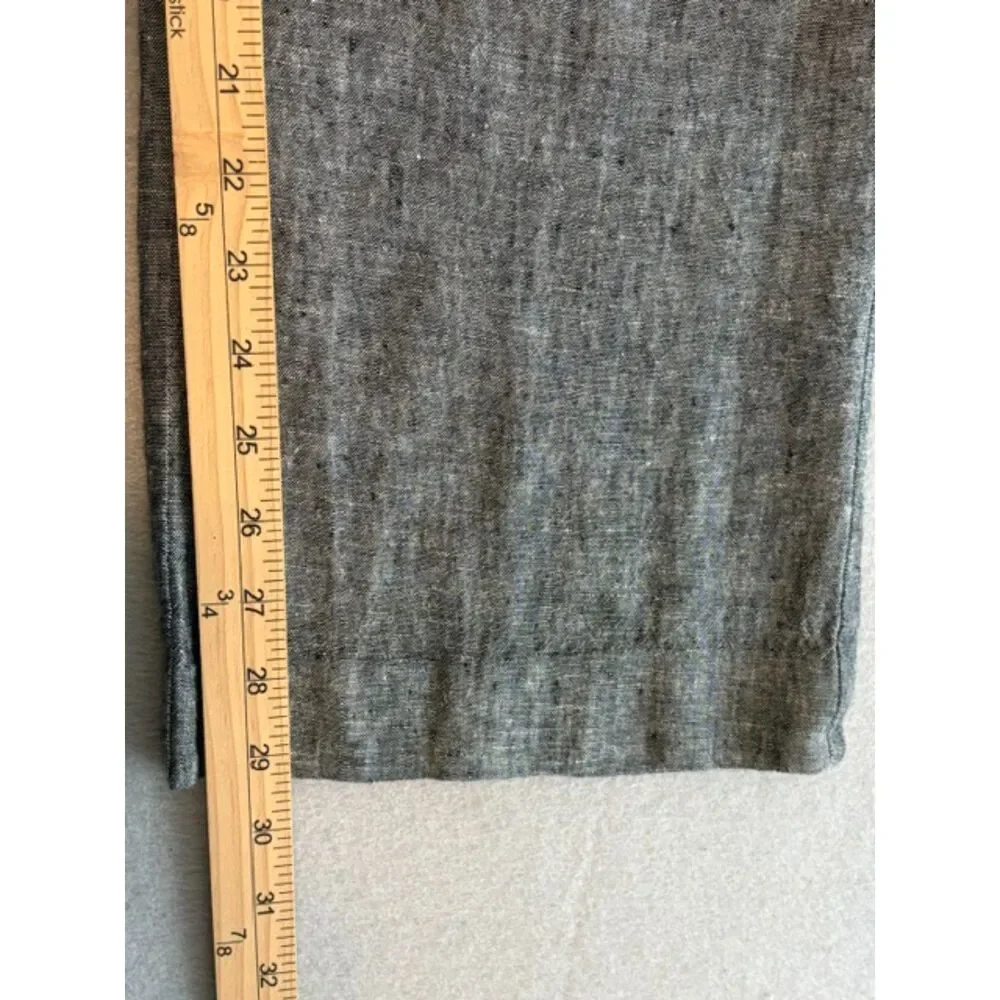 Banana Republic Martin Fit Grey 100% Linen Wide Trousers Pants Womens 4